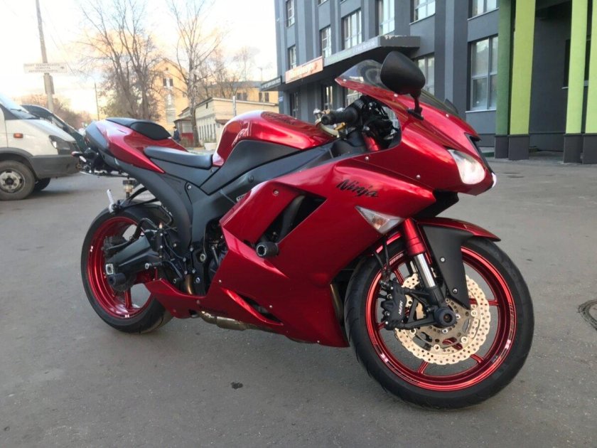 Кавасаки zx6r красный