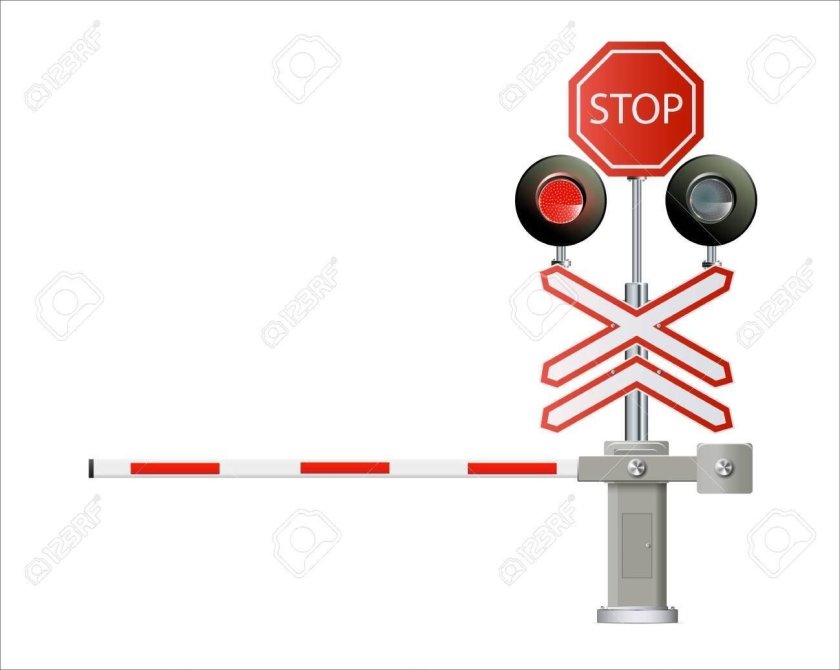 Железнодорожный светофор на белом фоне