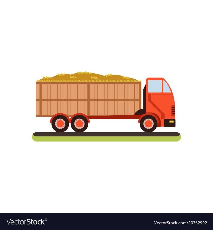 Грузовик с зерном на прозрачном фоне