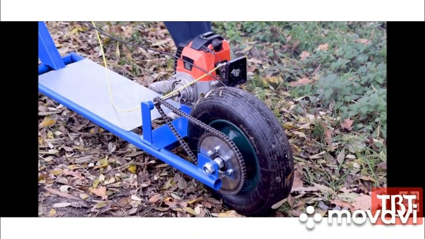 Самодельный самокат с двигателем от триммера