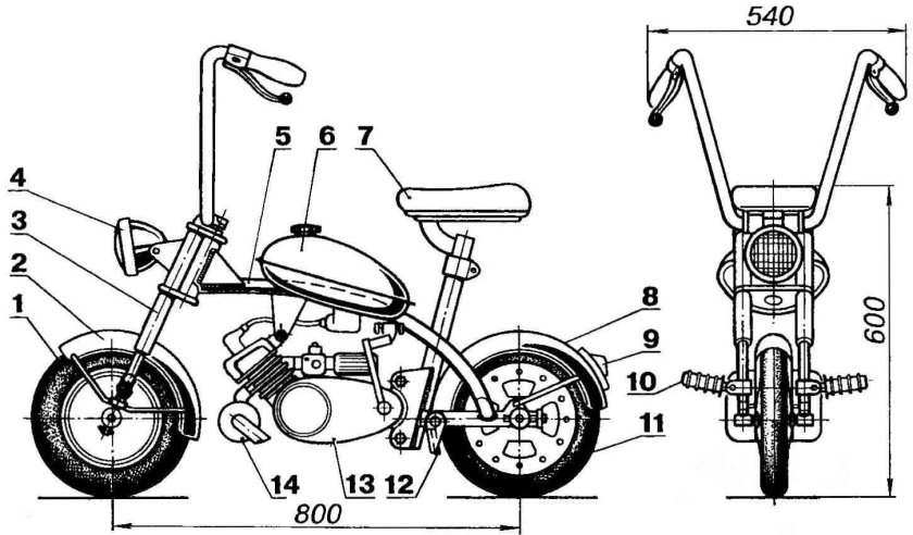 Моделист конструктор мини мокик