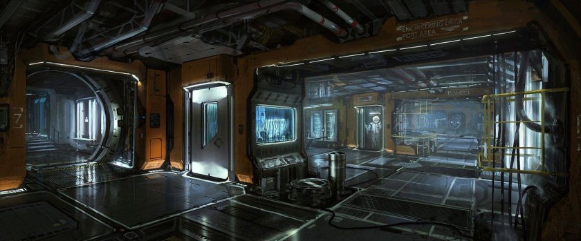 Космический корабль Sci Fi концепт интерьер