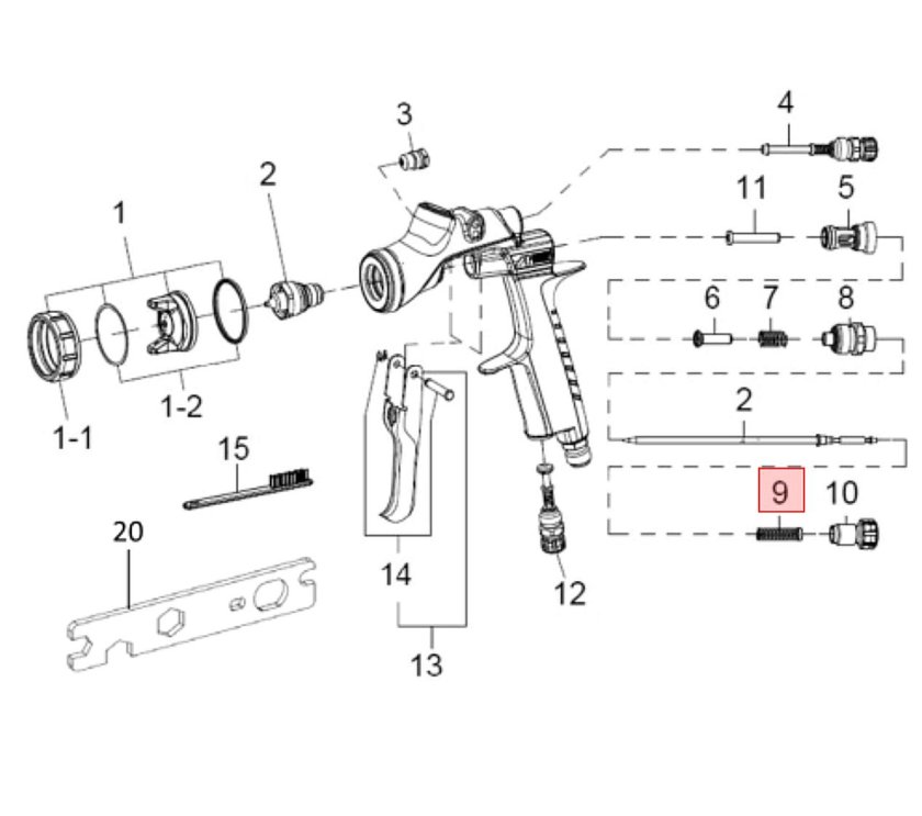 Anest Iwata рем.комплект: сопло+игла w400 d 1,4мм