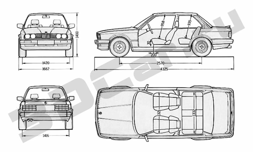 BMW e30 чертеж