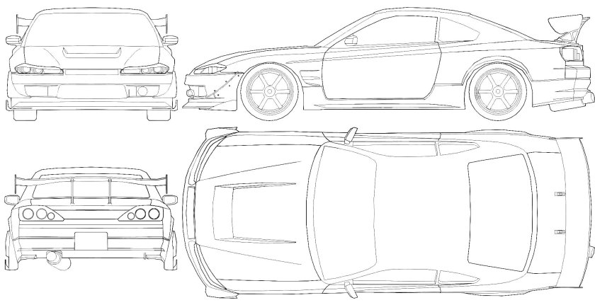 Nissan Silvia s15 чертеж