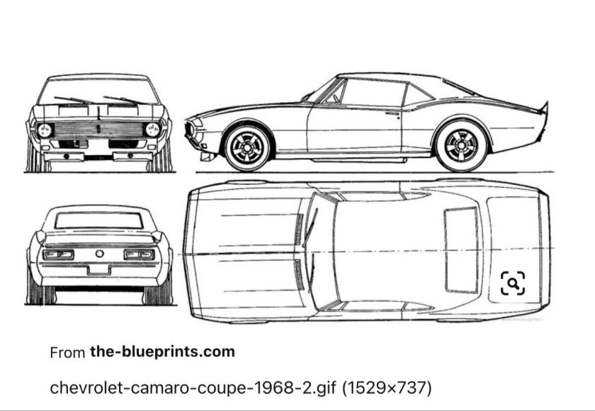 Chevrolet Camaro 1969 чертеж