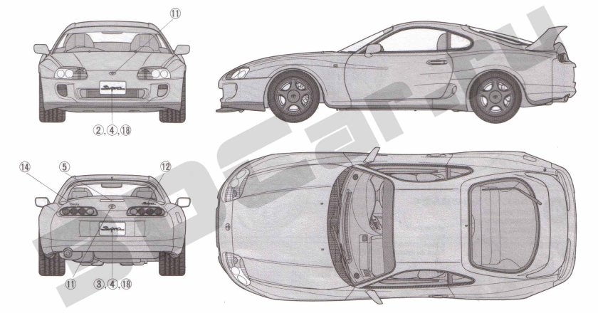 Toyota Supra a80 чертеж