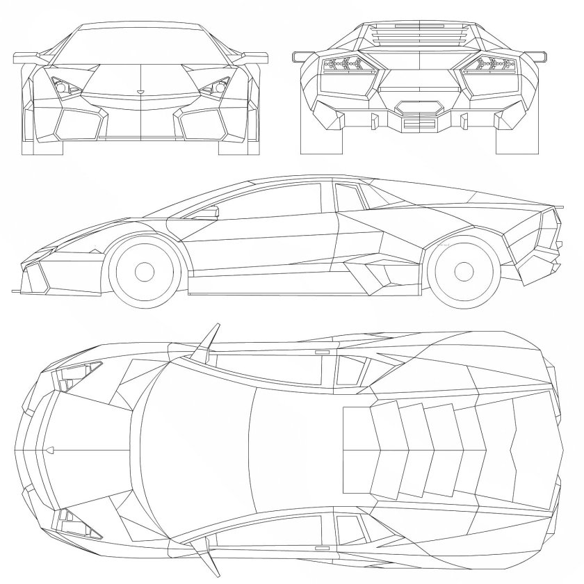 Чертежи Ламборджини авентадор