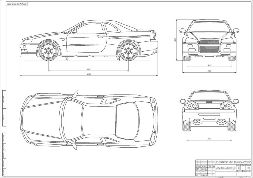 Nissan Skyline r34 чертеж