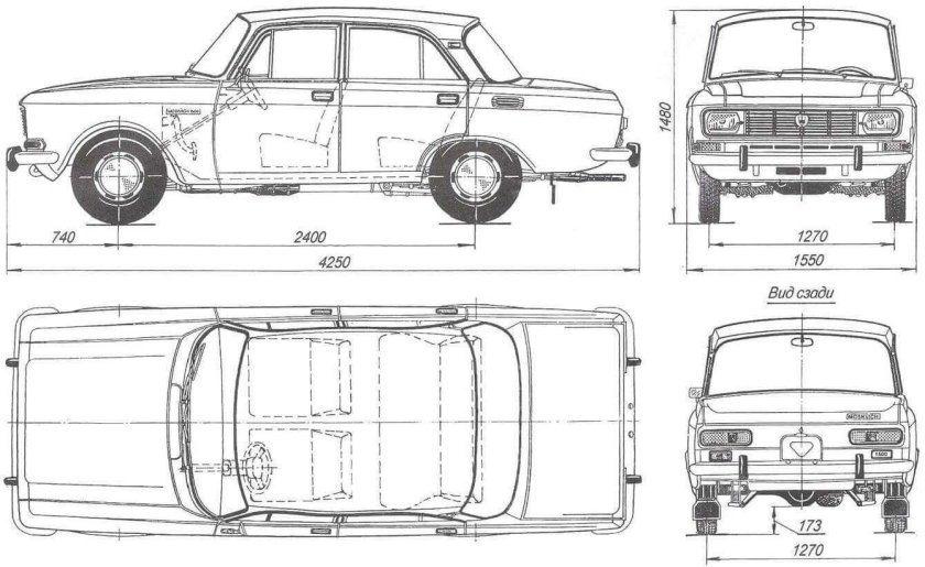 Москвич 412 габариты кузова