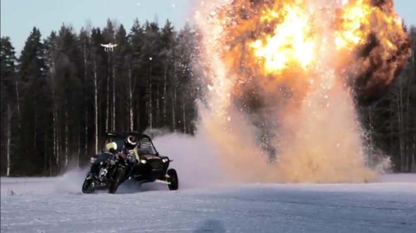 Дрифт на квадрике зимой