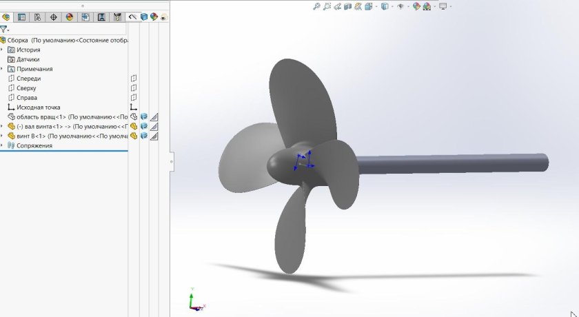 Гребной винт 3d модель solidworks