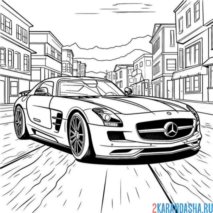 Раскраска Мерседес Бенц