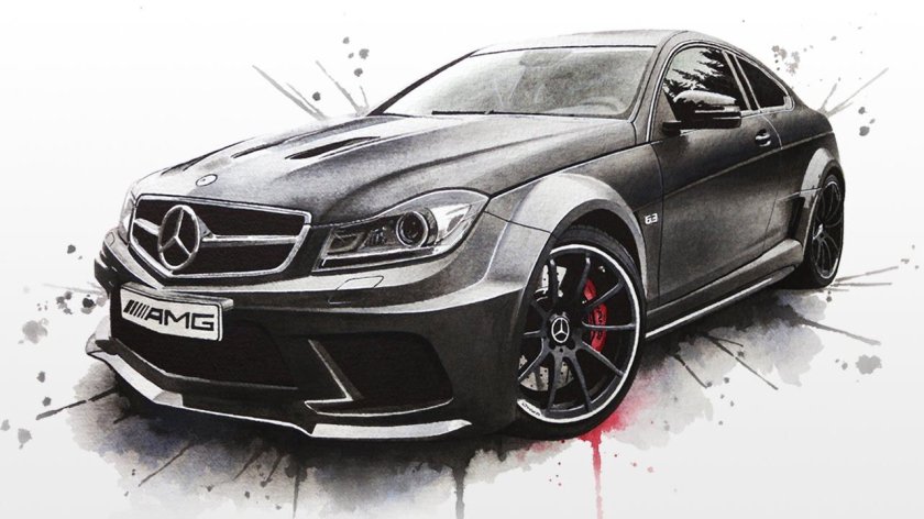 Нарисованный Мерседес c63 AMG