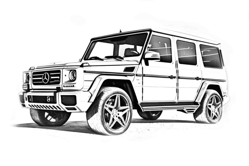 Раскраски для мальчиков Мерседес Гелендваген