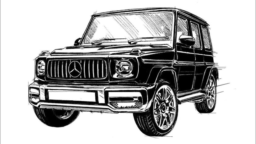 Раскраска Мерседес Гелендваген g63