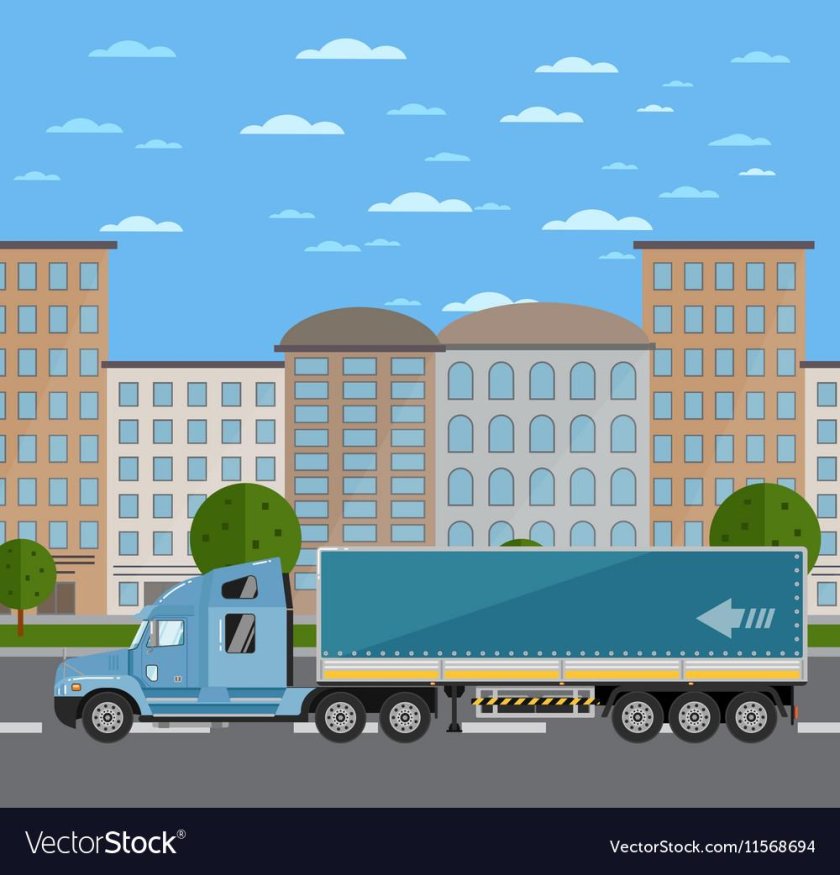 Вектор город грузовик