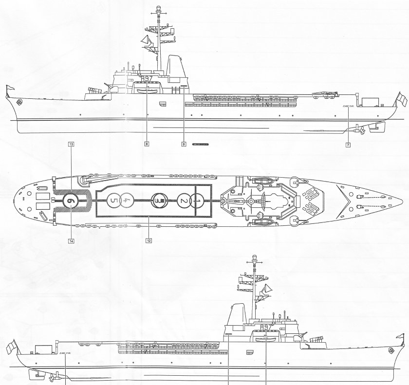 Вертолетоносец Москва чертеж