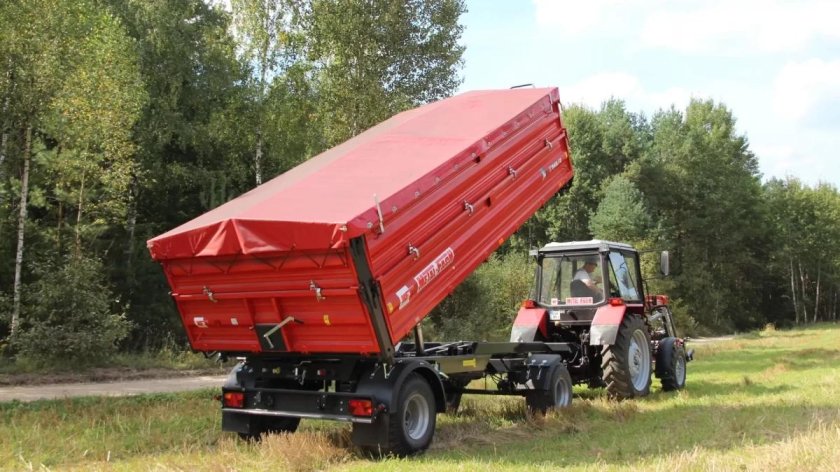 Прицеп тракторный самосвальный Metal-fach т-711/3 с надставными бортами