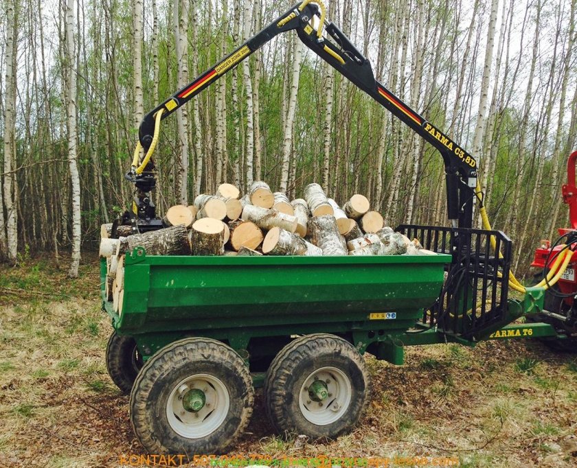 Лесовозный прицеп с манипулятором для минитрактора Авант-750