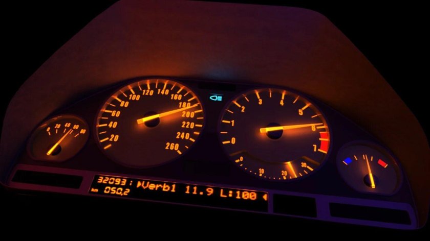 BMW e34 приборка ночью
