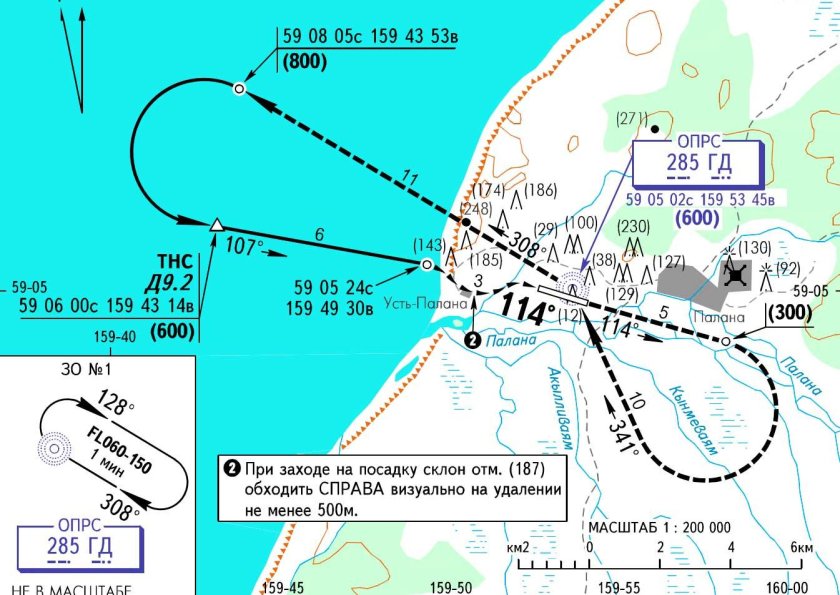 Аэропорт Палана схемы захода