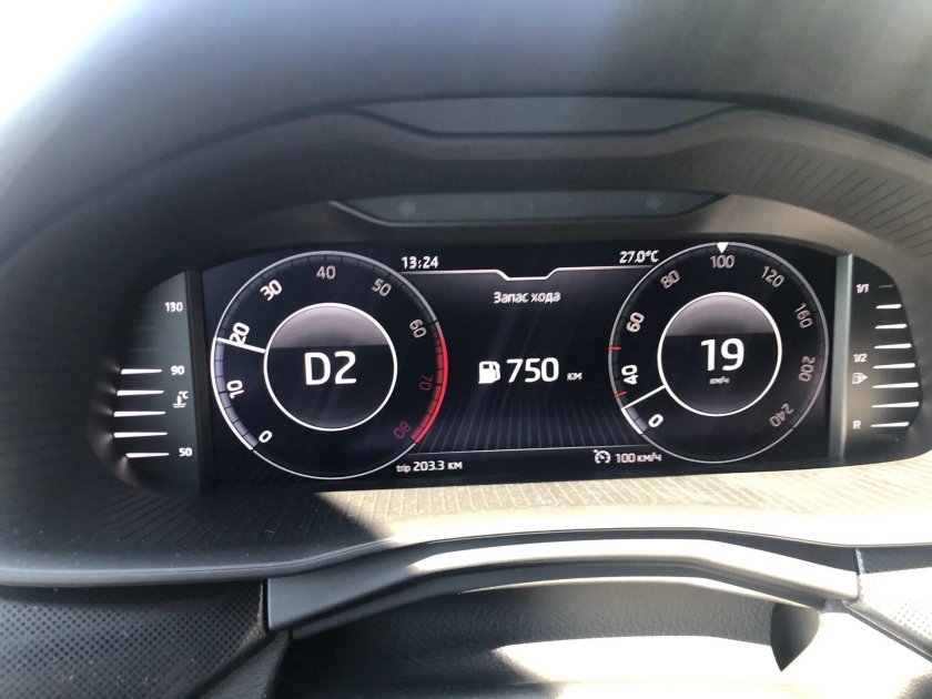 Цифровая приборная панель Шкода Рапид 2021