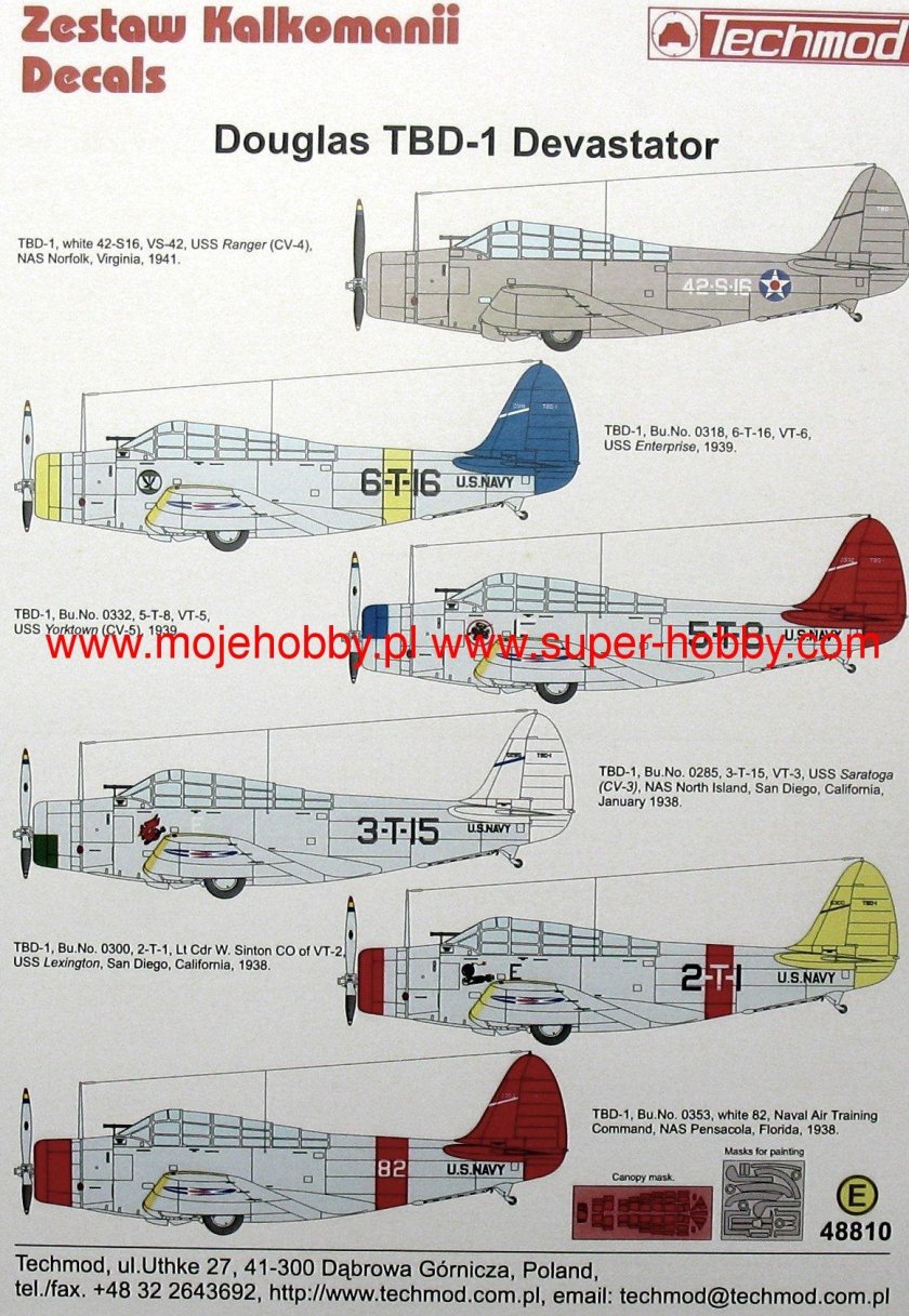 TBD-1 Devastator чертежи