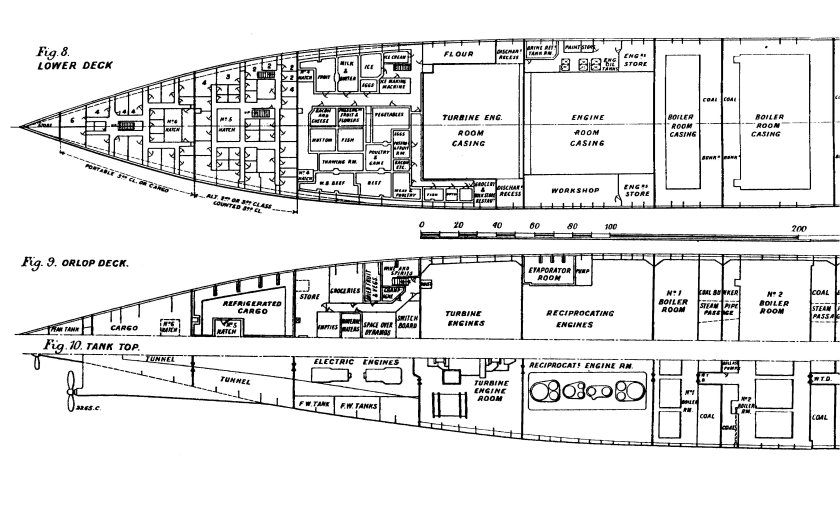 Схема верхней палубы Титаника