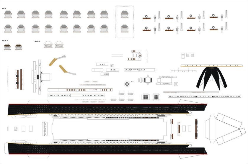 Модель корабля Титаник из бумаги
