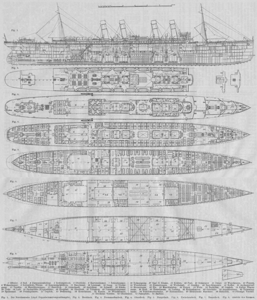 RMS Aquitania чертежи