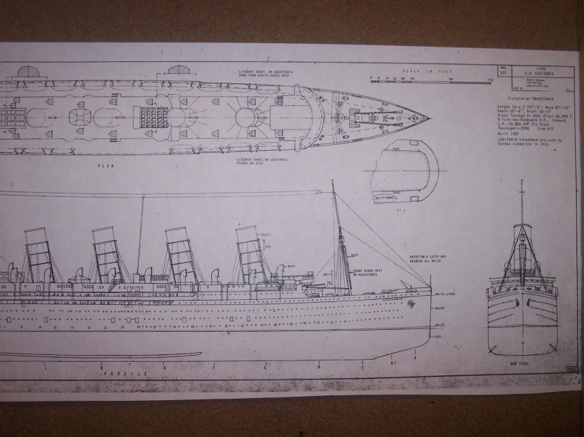 Лузитания чертежи корабля