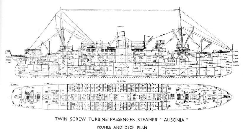 Чертеж корабля Карпатия