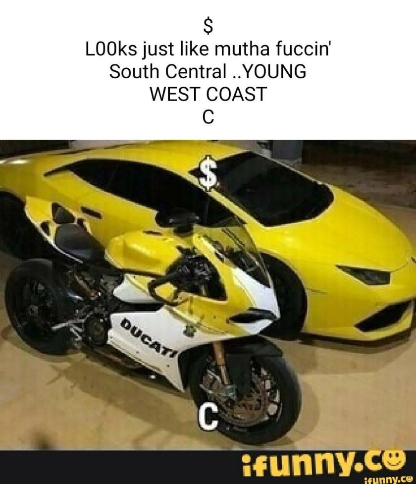 Мотоцикл Дукати желтый