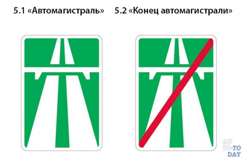 Автомагистраль знак 5.23.1