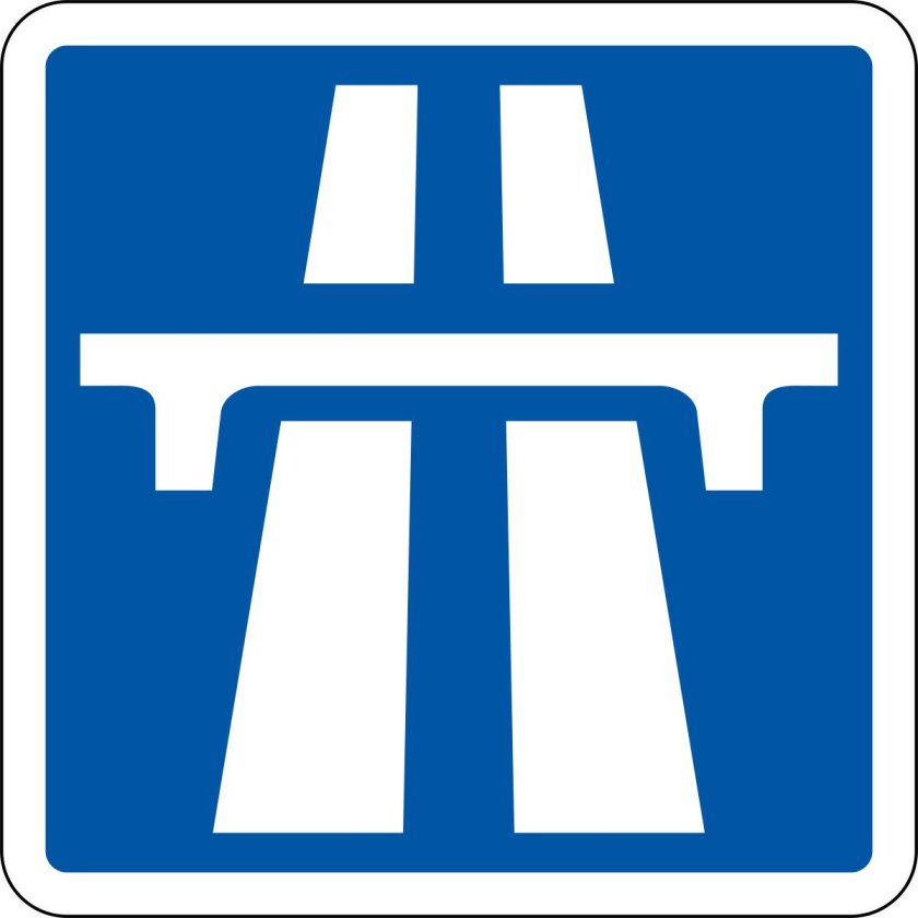 Синий знак автомагистраль