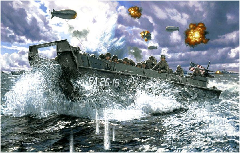 Десантные американские корабли день д