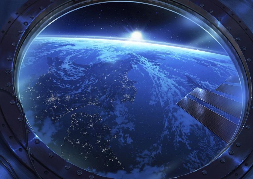 Вид из иллюминатора на землю