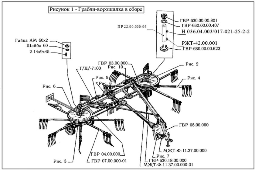 Грабли роторные ГВР 630