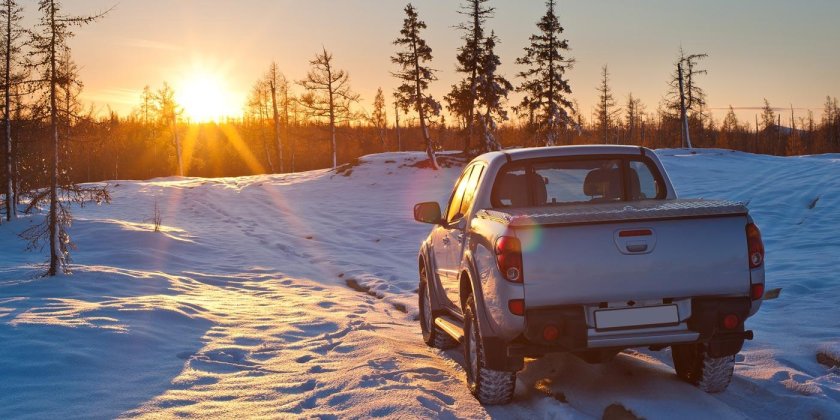 Машина зима утро