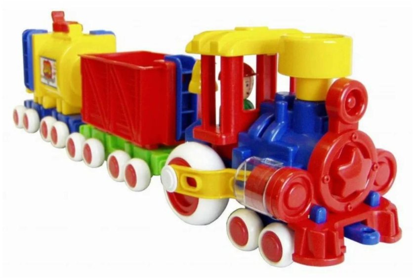 Паровозик Ромашка с 2 вагонами (детский сад) 57 см.