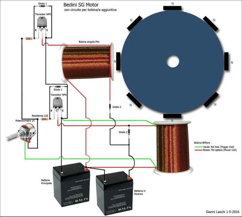 Генератор Бедини с датчиком холла