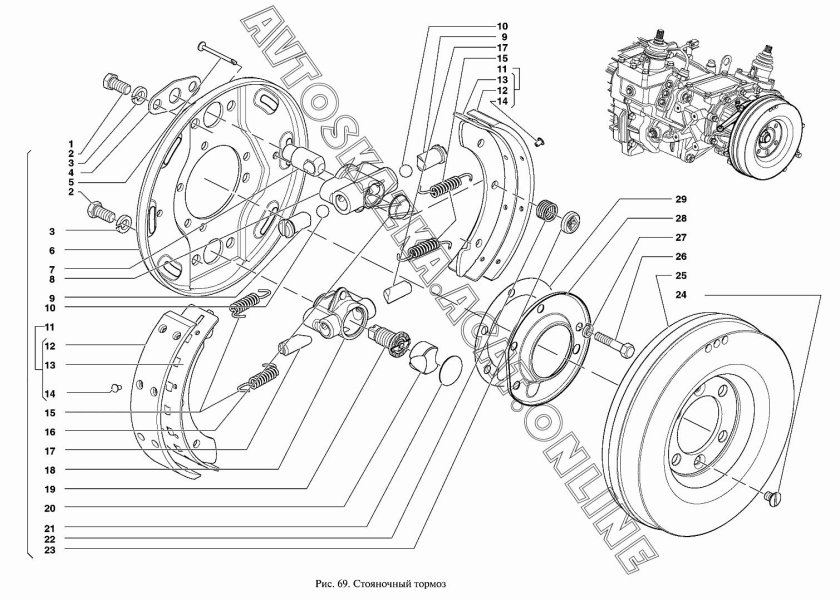Стояночный тормоз УАЗ Патриот 3163