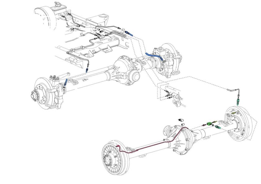 Тормозная трубка заднего моста УАЗ Буханка