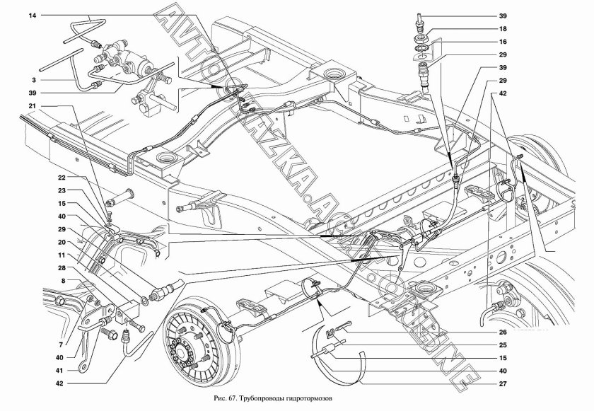 Шланг тормозной УАЗ Патриот схема