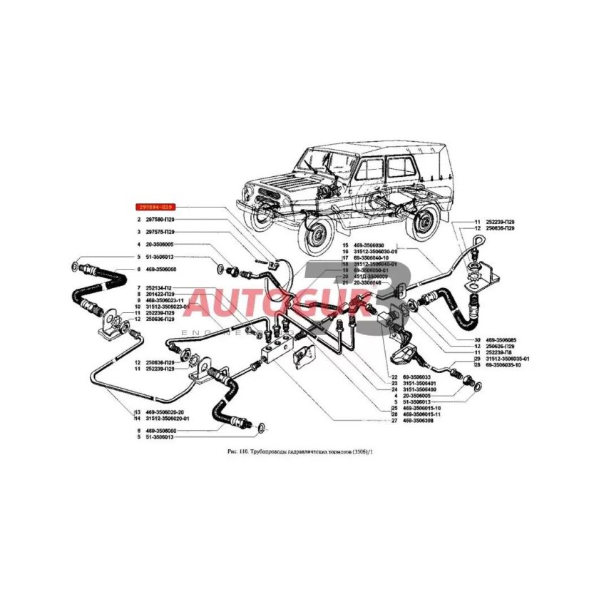 Тормозные трубки УАЗ-469