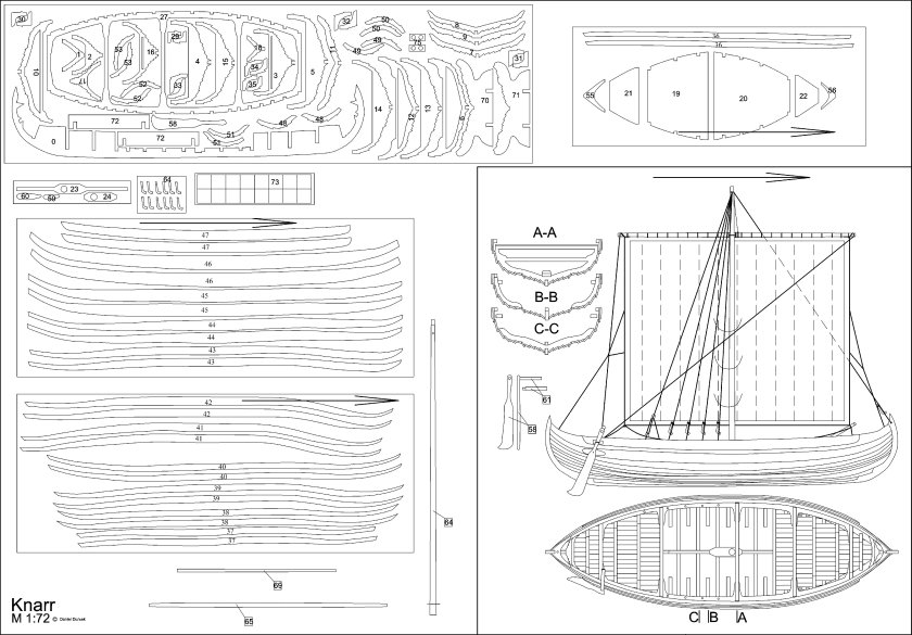 Чертежи корабля викингов Кнорр
