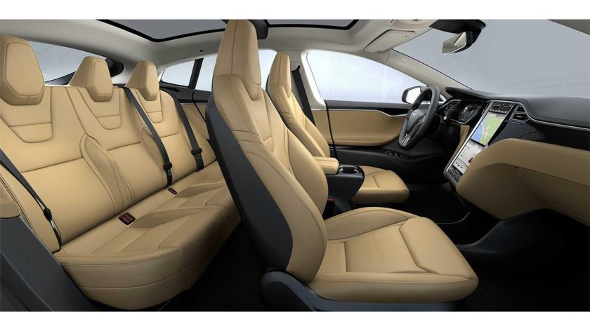 Тесла салон сзади