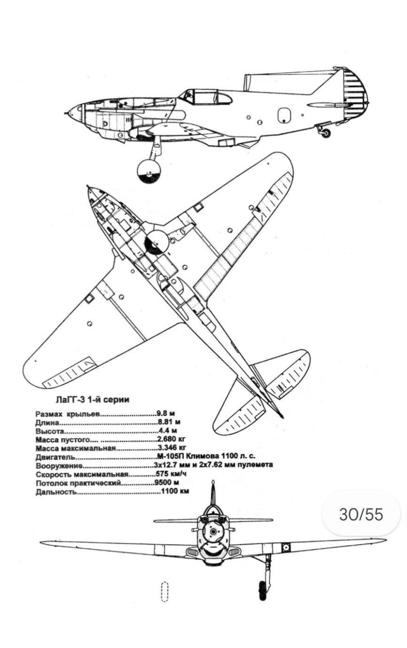 ЛАГГ-3 истребитель чертежи