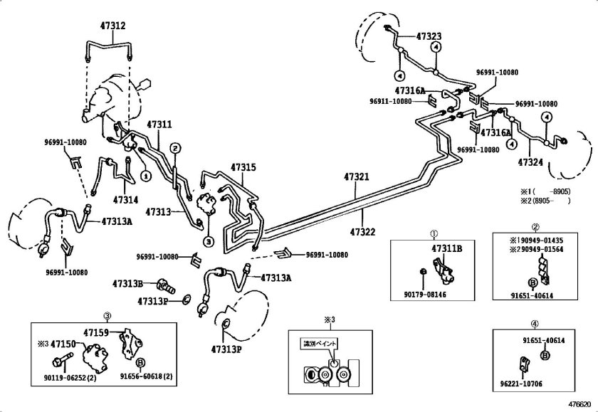 Тормозная система задняя Тойота Королла ае 110